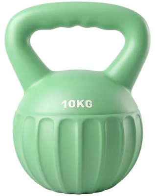 Produktbild von Kettlebell Kugelhantel 6 kg Gewicht-Hantel mit Sand befüllt für Anfänger Zuhause Krafttraining 21 x 21 x 27 cm Grün