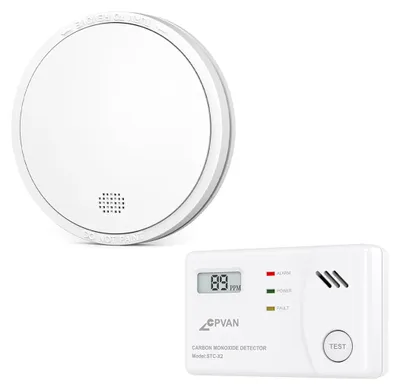 Zdjęcie produktu dla Czujnik dymu, 10 lat żywotności baterii, alarm 85 dB, wykrywa dym i tlenek węgla (CO)