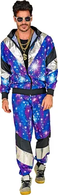 Produktbild von Kostüm Trainingsanzug Disco pink Gr. L, 80er Party: Oberteil, Hose