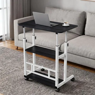 Obrázek produktu pro Elektricky výškově nastavitelný herní stůl, rozměry 60 x 40 x 90 cm, barva: černá/bílá