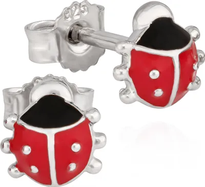 Produktbild von NKlaus Paar Ohrstecker Marienkäfer 925 Sterlingsilber 6x6mm Damen Kinder Ohrringe 14575
