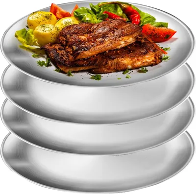Obrázok produktu pre Sada nerezového riadu, priemer 23 cm, 4-dielna, vhodná na kempovanie a piknik