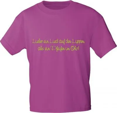 Produktbild von T-Shirt mit Print - Lieber ein Lied auf den Lippen .. - 10856 sorbet Gr. S-XXL Größe - L