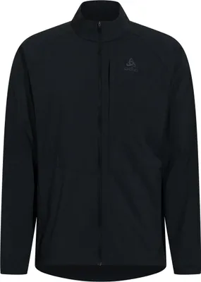 Schwarze Odlo Zeroweight Laufjacke 2.0 mit Stehkragen und durchgehendem Reißverschluss