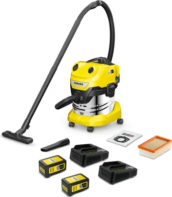 Zdjęcie produktu dla Akumulatorowy odkurzacz do pracy na sucho i mokro WD 4-18 S z podwójnym zestawem baterii