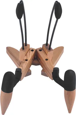 Image de Eujgoov Bois dur Pliable Pliage -E -Guitare -Basse -Stand Support Naturel Couleur Bois f��r Musiciens
