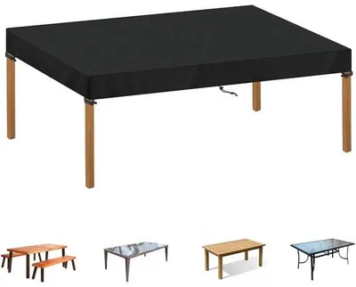 Zdjęcie produktu dla Wodoodporna osłona ochronna Unyqoos® do stołu ogrodowego o wymiarach 160x100x15 cm – wykonana z materiału Oxford 420D z powłoką PU, wodoodporna, z ochroną przed promieniowaniem UV