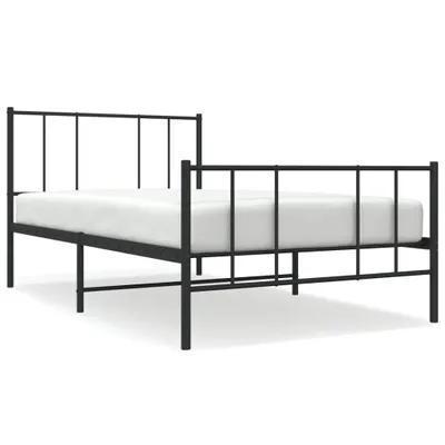 Image de vidaXL Cadre de lit avec tête et pied de lit en métal noir 90x190 cm