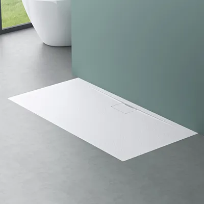 Produktbild von Mai & Mai Duschtasse Duschwanne aus Mineralguss BxTxH: 80x160x3 cm Mineralgusswanne in Weiß DIN-Anschlüsse inkl. Ablaufgarnitur Geoma07