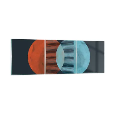 Produktbild von Bilder auf glas - 3 Teile - Geometrie Abstraktion Minimalismus - 150x50cm - Glasbilder - Wandbilder - Bilder - Wanddekoration aus Glas - Glas Bilder - Wandbild auf Glas - GCA150x50-5042