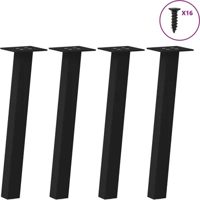 Image de Pieds de table basse 4 pièces Noir 42 cm Acier