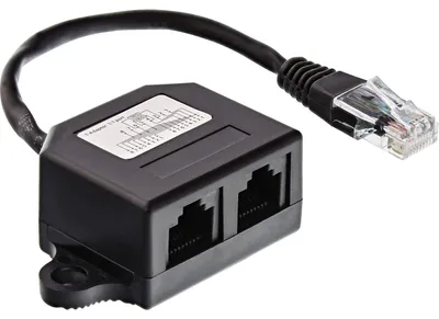Immagine prodotto di Distributore ISDN InLine® 69932B, 2 prese RJ45, cavo da 15 cm, con resistenze finali, montabile