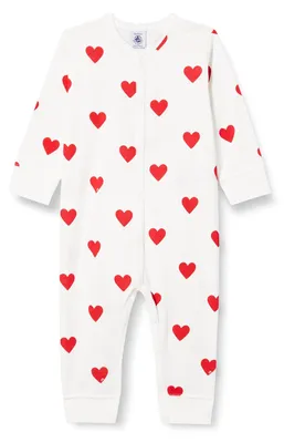 Productafbeelding van Petit Bateau baby meisjes pyjama zonder voetjes, wit, model "Marshmal"