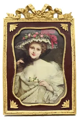 Vintage-Fotolijst 10x15 cm, Goldrand, Glasfront, Rot Gold