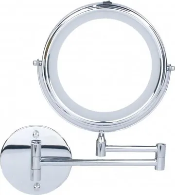 Immagine prodotto di Specchio da trucco - Specchio da barba - con LED - 20 cm - Cromo