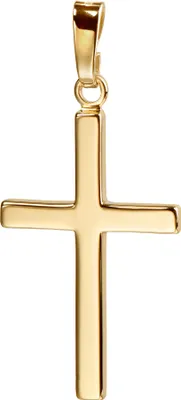Produktbild von Kreuz-Anhänger für Damen, Herren und Kinder als Kettenanhänger 750 Gold 18 Karat Hochglanz mit Schmuck-Etui