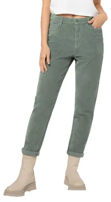 Productafbeelding van Eight2Nine dames corduroy broek, model Mom Fit, van katoen met stretch, kleur: middengroen, maat S