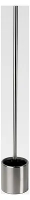 Produktbild von Lange Klobürste WC-Garnitur WC-Bürstenhalter Edelstahl Glas Silber Schwarz (ca. 67 cm)