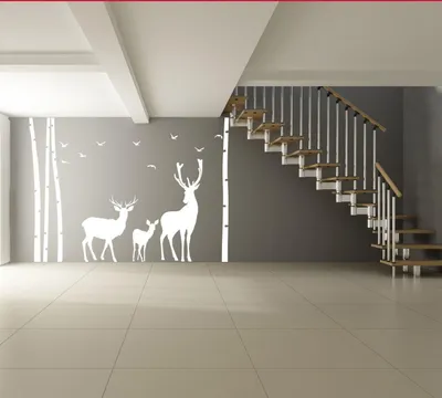 Hirschsilhouette mit Geweih – Decords Wandtattoo, Produktansicht 1