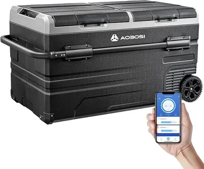 Produktbild von 115L Kompressor Kühlbox, Auto Kühlbox Mit WIFI-APP-Steuerung USB-Anschluss, 12/24 V und 100-240 V kühlschrank bis -20 °C für Auto, Lkw, Boot, Reisemobil, Camping