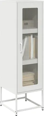 Image de vidaXL Highboard blanc 36x39x123 cm Acier laminé à froid