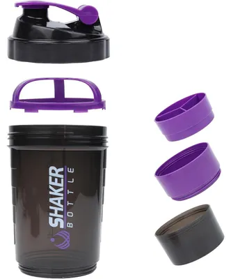 Productafbeelding van Proteïneshaker 500 ml, paars, met bolletje en opbergdoos