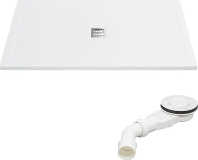 Immagine prodotto di SONNI 150x90 cm SMC Piatto doccia quadrato con set di scarico, antiscivolo, scarico rapido
