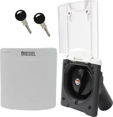 Immagine prodotto di ABL bocchettone di riempimento diesel camper barca con tappo magnetico 50 mm bianco