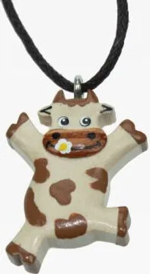 Produktbild von Kette Kuh, Holzanhänger, Ketten Modeschmuck Holzkette Kühe Tier Tiere