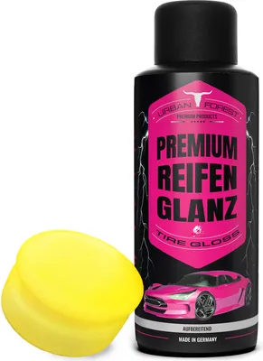 Produktbild von SPARSET Reifenglanz Gel zur Reifenpflege + Schwamm | Profi Autopflege für Sommer-Reifen & Winter-Reifen | Premium Reifen-Glanz von URBAN Forest 500ml