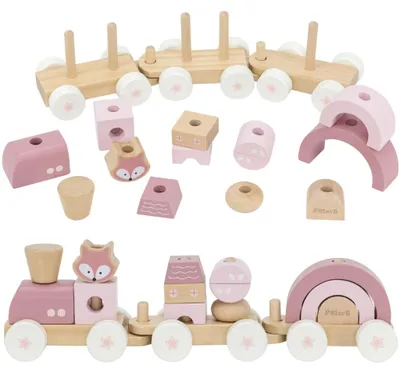 Immagine prodotto di VIGA PolarB Trenino rosa con vagoni e mattoncini