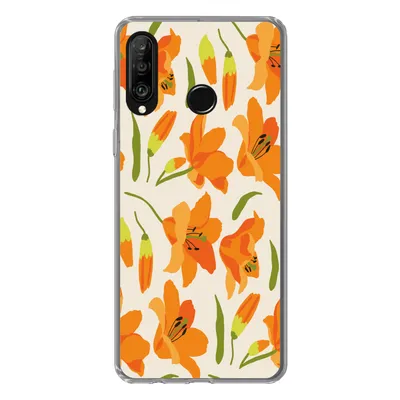 Produktbild von MuchoWow® Handyhülle Schutzhülle Hülle für Huawei P30 Lite Blumen - Lilie - Muster Silikon Softcase Handy Hülle - Handyhülle