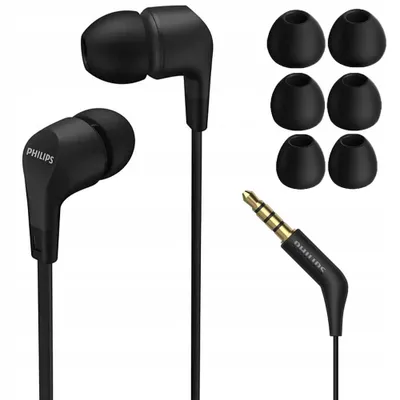 Zdjęcie produktu dla Philips TAE1105BK/00, Przewodowa, Połączenia/muzyka, 20 - 20000 Hz, 14,7 g, Zestaw słuchawkowy, Czarny