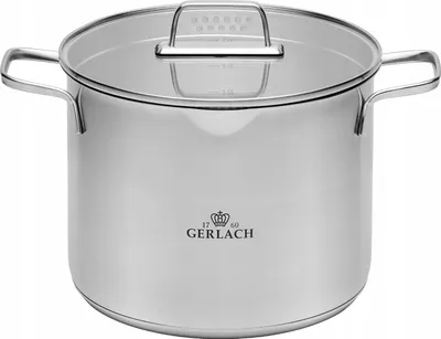 Produktbild von Kochtopf Edelstahl Gerlach Ambiente 7 l 24 cm mit Glasdeckel und Abgießfunktion