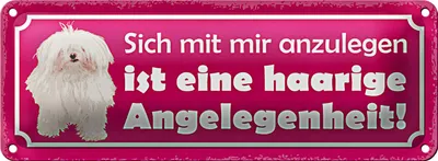 Produktbild von Blechschild Spruch 27x10cm Hund eine haarige Angelegenheit Dekoration