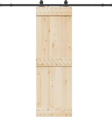 Zdjęcie produktu dla vidaXL Zestaw okuć do drzwi przesuwnych 213 cm stal czarny