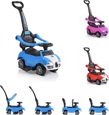 Produktbild von Moni Rutschauto 2 in 1 Rider 308, Rutscher mit Griff, Lehne, Bügel, Fußstütze blau