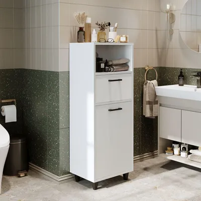 Image de Skye Decor, armoire multifonctionnelle de haute qualité, blanche, 100% mélaminée, dimensions : 45 x 115 x 35 cm