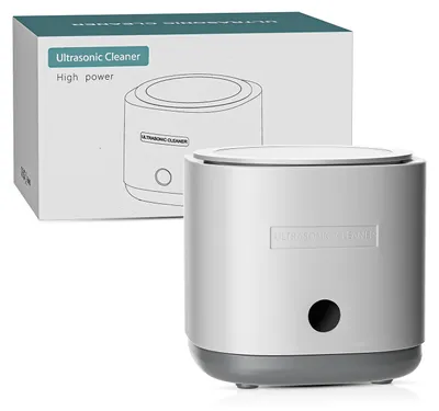 Imagen del producto de Limpiador ultrasónico, capacidad de 180 ml, funcionamiento con un solo botón, color blanco