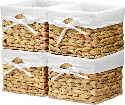 Immagine prodotto di Scatola portaoggetti in tessuto a 4 scomparti, 18 x 18 x 14 cm, per la cameretta dei bambini, i giocattoli, la casa