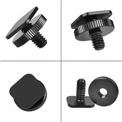 Productafbeelding van Camera Adapter Schroef - Hot Shoe Mount - Camera Uitbreiding - Aluminium Legering - 4 Stuks - Zwart