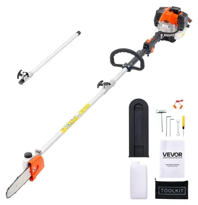 Zdjęcie produktu dla Podkrzesywarka spalinowa VEVOR, 2-suwowa piła łańcuchowa 25 cm3, pilarka teleskopowa z wysuwaną tyczką 2-2,74 m, ostrze 20,3 cm, zbiornik paliwa 650 ml, do wydajnego podkrzesywania wysokich drzew