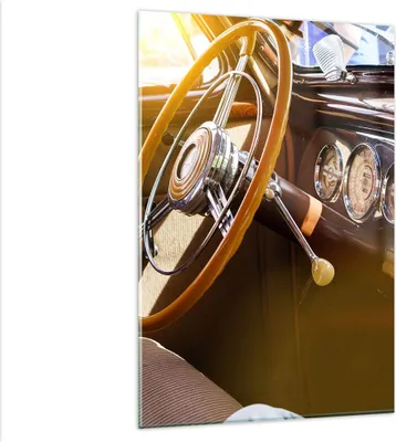 Produktbild von Bilder auf glas - Einteilig - Auto Retro Vintage - 80x120cm - Glasbilder - Wandbilder - Bilder - zum Aufhängen bereit - Wanddekoration aus Glas - Glas Bilder - Wandbild auf Glas - GPA80x120-4939