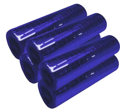 Produktbild von 5 Glitzer Luftschlangen blau dunkelblau metallic