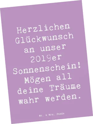 Produktbild von Mr. & Mrs. Panda Postkarte Spruch 2019 Geburtstag - Lavendeltraum - Geschenk, Geburtstagsgeschenke, Happy Birthday, Geburtstagsfeier, Ansichtskarten, Fotokarte, Grußkarte