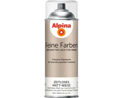 Produktbild von Alpina Feine Farben Sprühlack Zeitlos Matt-Weiß edelmattes weiß 400 ml