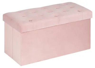 Immagine prodotto di Panca contenitore con coperchio e imbottitura, 80 x 40 x 40 cm, rosa