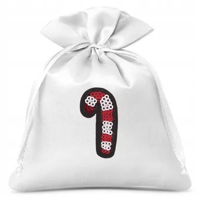 Produktbild von Saketos Satintaschen 12x15 cm Weihnachtsgeschenke Weiß 10 Stück