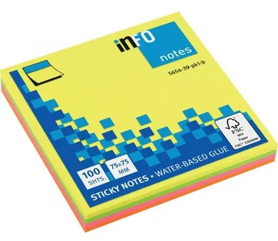 Produktbild von Haftnotiz-Würfel, 75 x 75 mm, Brillant Mix gelb, pink, grün, orange, 320 Blatt