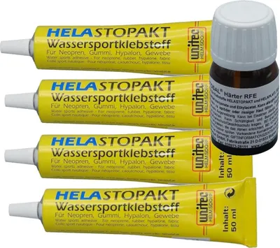 Productafbeelding van HELASTOPAKT: Waterdichte lijm voor watersport, buisdekpad, SUP-lijm. ELASTOSAL: Harsverharder. RFE - Hoeveelheid: 200g + 10g VERHARDER